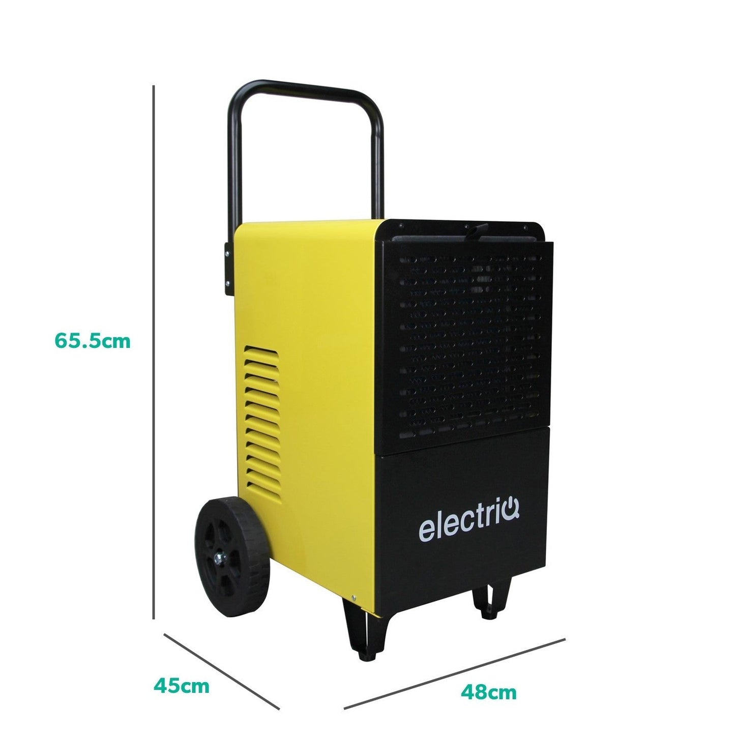 electriQ 50L Industrial Portable Dehumidifier with Metal Body & Large Wheels